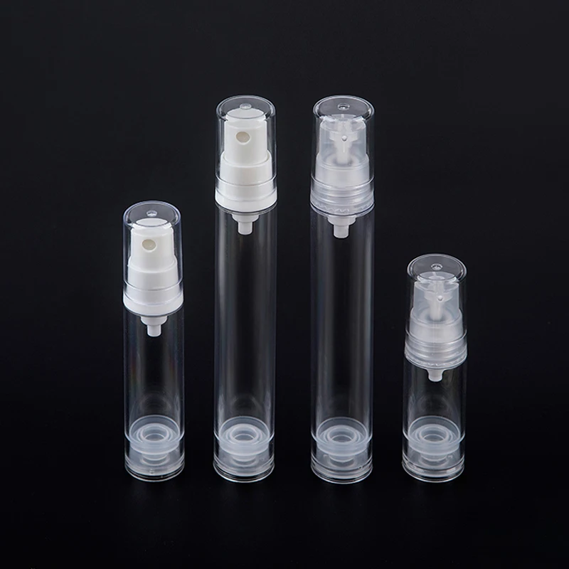 

5pcs 5ml 10ml 15ml Airless Pump Bottles Empty Lotion Spray Bottle Clear Vacuum Cosmetic Container Travel Refillable Bottle