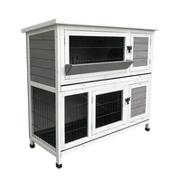 wooden outdoor double layer rabbit cage