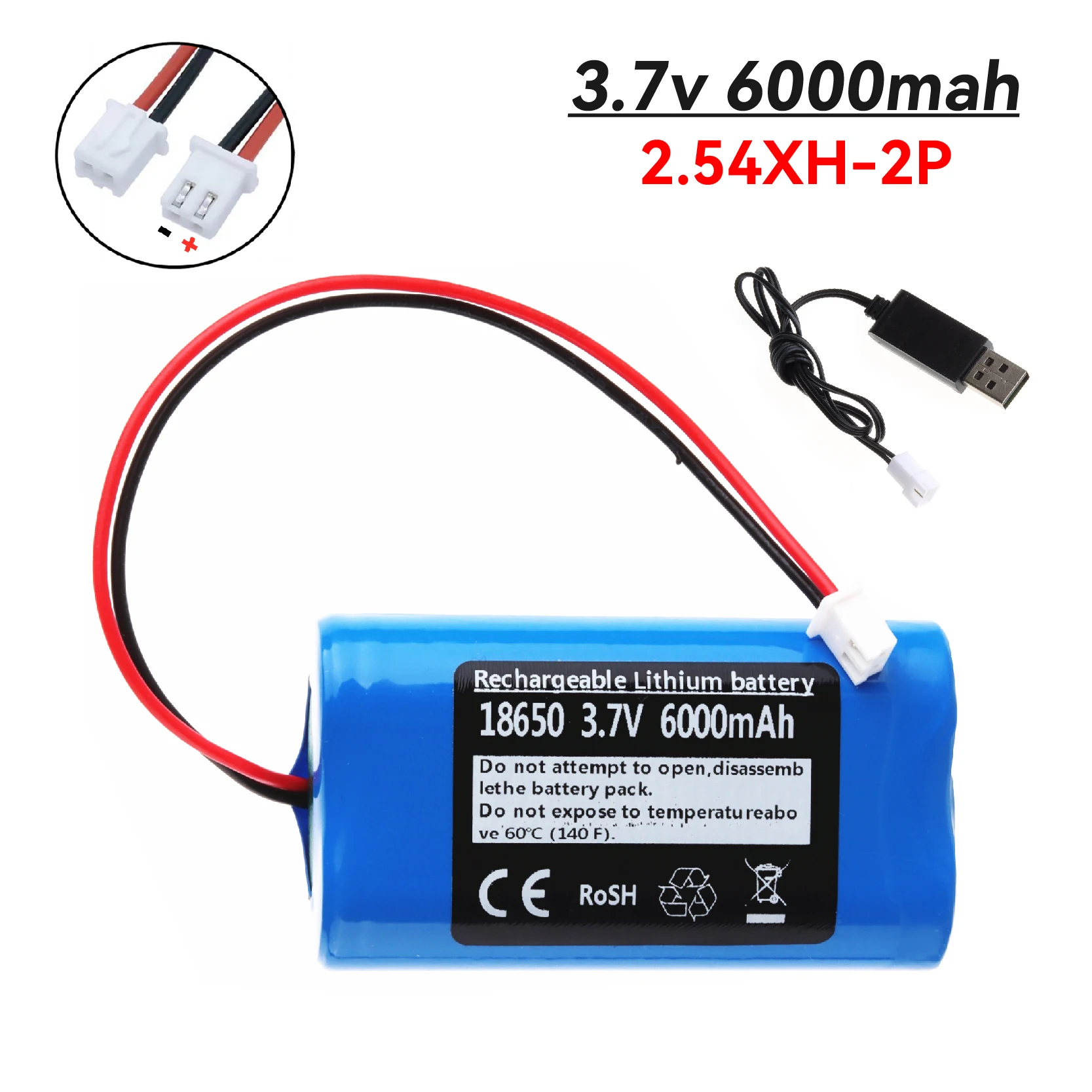 Литиевая батарея 3 7 в 6000 мАч 18650 с фоторазъемом перезаряжаемая