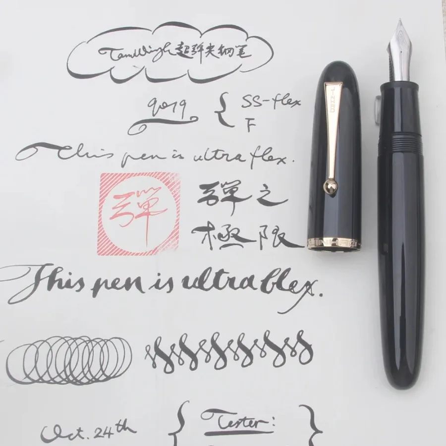 Фото Ручка-пера Jinhao 9019 Flex — супергибкий наконечник, мягкий дизайн Flexare для скетчинга, флористической и готической каллиграфии №5