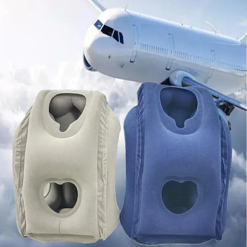 

PVC Inflatable Travel Sleeping Pillow Portable Cushion Neck Pillow Headrest Chin Support Cushions Airplane Car Bus Head Pillows