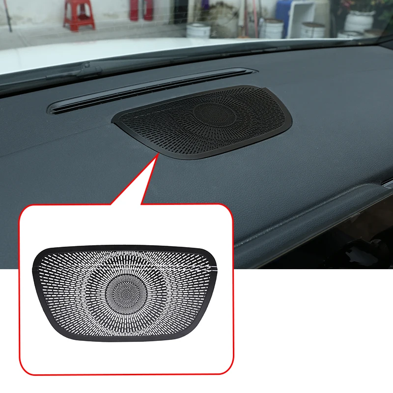 

Черная крышка из алюминиевого сплава для приборной панели автомобильного динамика, аксессуары для отделки для Mercedes Benz B Class W247 2019 2020, автомобильные аксессуары