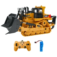 124 9ch rc excavator 2 4g rc bulldozer toys remote control engineering excavator electric crawler car with light music kids toy