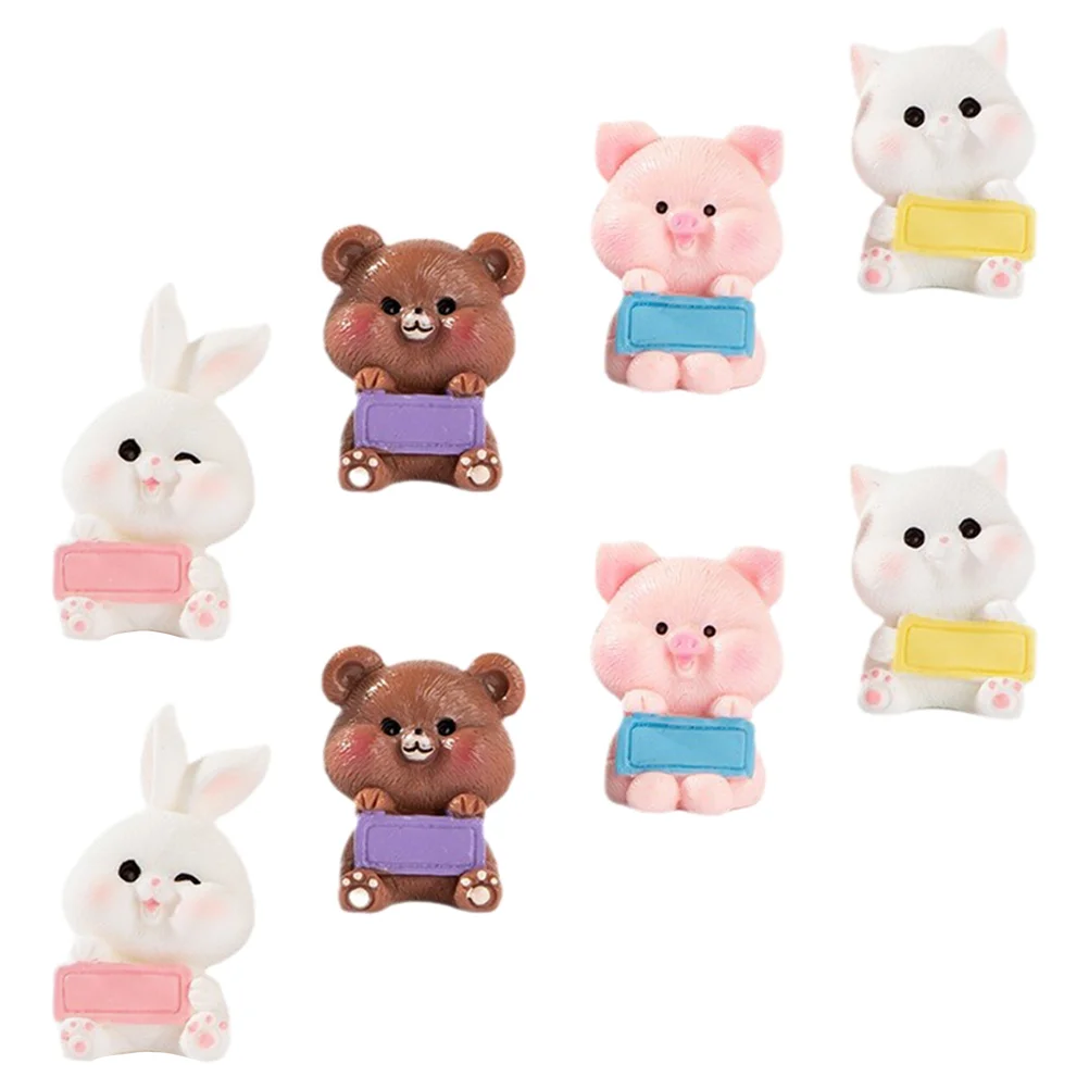 

8Pcs Resin Animal Sculpture Miniature Animal Statue Micro Landscape Garden Animal Statues