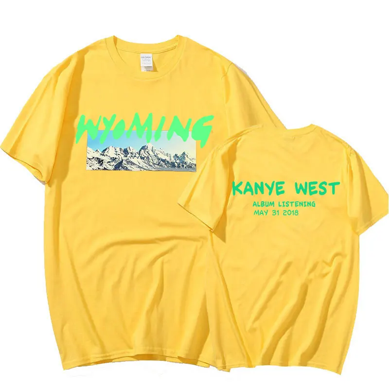 Двусторонняя Футболка Kanye West Ye Wyoming мужская повседневная футболка уличная одежда