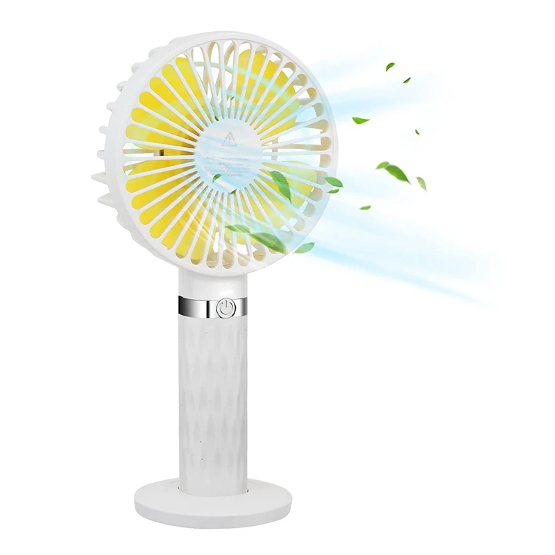 

Ручной вентилятор, Портативный Ручной USB Перезаряжаемый вентилятор с 3 скоростями, электрический настольный вентилятор на батарейках для д...