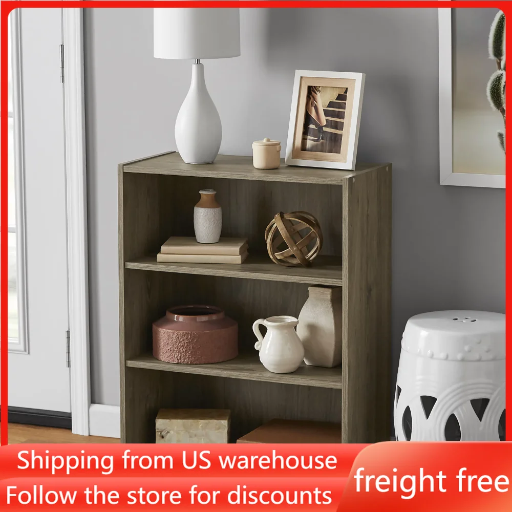 

3-Shelf Bookcase With Adjustable Shelves Home Organization and Storage Organizer Free Shipping Bookcase for Books Box Stationery