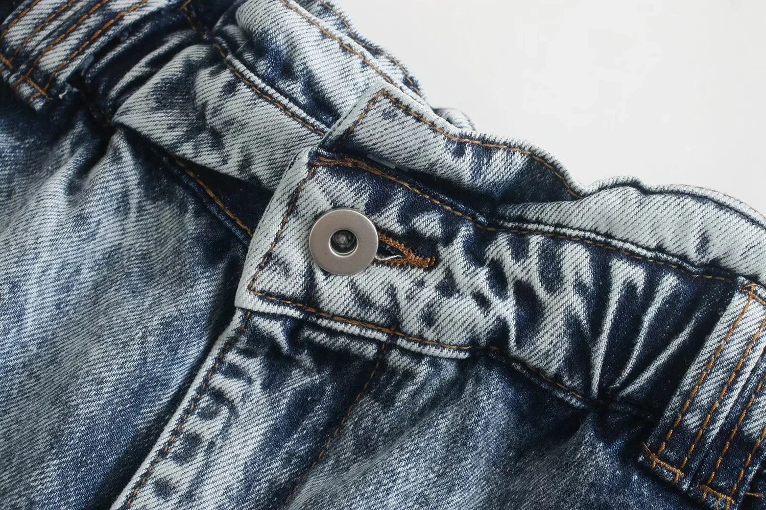 Maxdutti England Style High Street Retro Collect Wasit Paper Pockets Casual Harem Jeans Fashion Mom Jeans Women