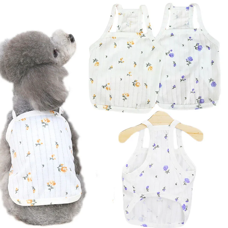 

Floral Pet Dog Clothes Summer Dog Shirt Hoodies Pullover Puppy Cat Suspenders Sleeveless Vest Tshirts For Small Dogs Chiwawa XXL