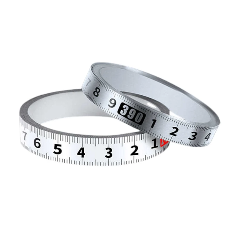 

2Pcs Steel Self-Adhesive Measuring Tape Replacement Spare Parts Metric Scale Workbench Ruler For Woodworking, Saw 39.4Ft