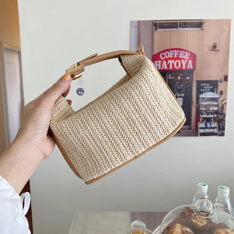 

Straw Crossbody Bag For Women 2023 New Bohemian Small Knitting Summer Purse And Handbag Vacational Bucket Beach Bags