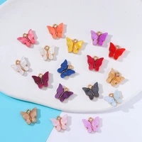 20pcs 1414mm shiny acrylic coloful alloy butterfly pendant womens necklace earrings diy charm jewelry making accessories sets