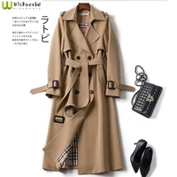 windbreaker womens medium and long coat 2022 spring and autumn new korean large size fashionable casual womens coat