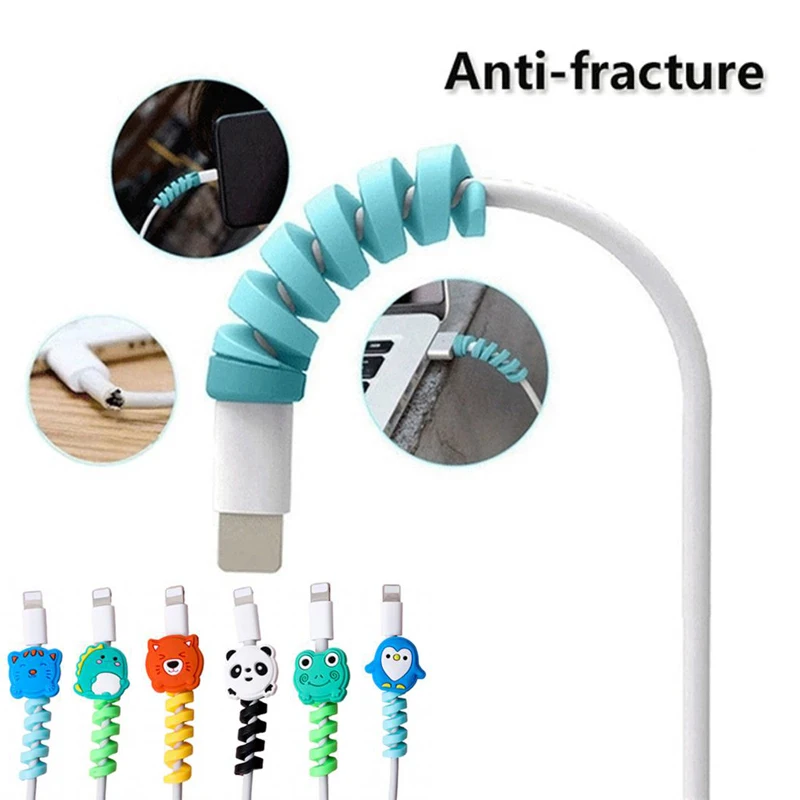 

Мультяшный спиральный протектор кабеля, протектор кабеля, органайзер для провода USB, держатель, протектор кабеля для iPhone, Samsung, Xiaomi, кабель