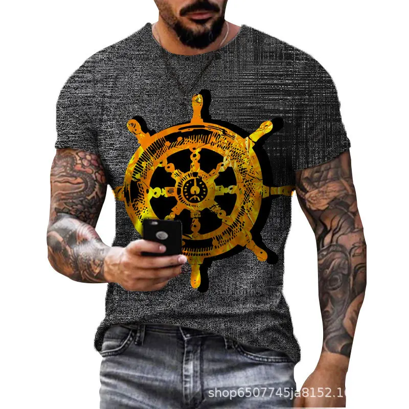 

Summer 3d Harajuku Punk Casual Anchor T-shirt Fashion O-neck Short Sleeve Quick-drying Printed Men's And Women's T-shirt Top