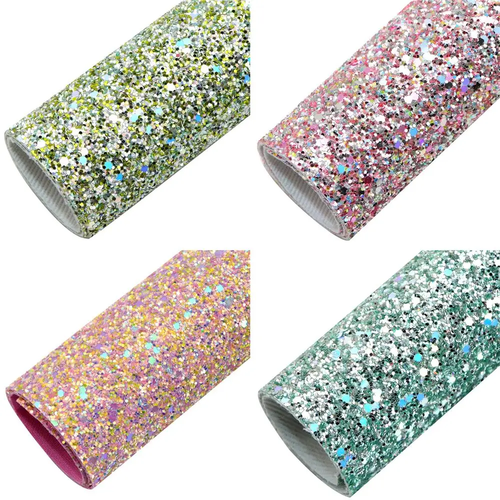 Объемные блестящие искусственные листы из искусственной кожи, 20 х33 см