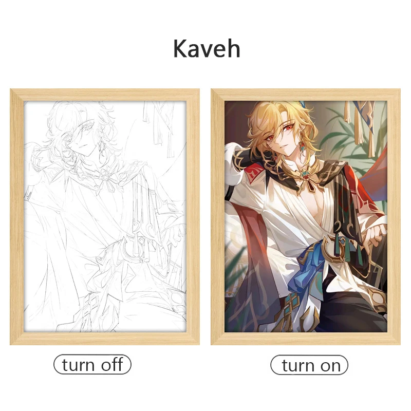 Genshin Impact Cosplay Furina Wriothesley светодиодный фонарик Ночная лампа Kaveh Venti Искусство Декор