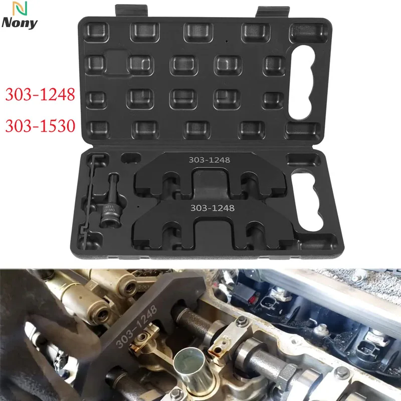 Camshaft Holding Tool Kit with Tension Tool, Timing Alignment Holder Tool with Portable Case and Impact Ribe Bit Socket for Ford