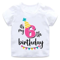 1 2 3 4 5 6 7 years birthday kids t shirt boys girls cotton print t shirt party short sleeve baby girl top tee