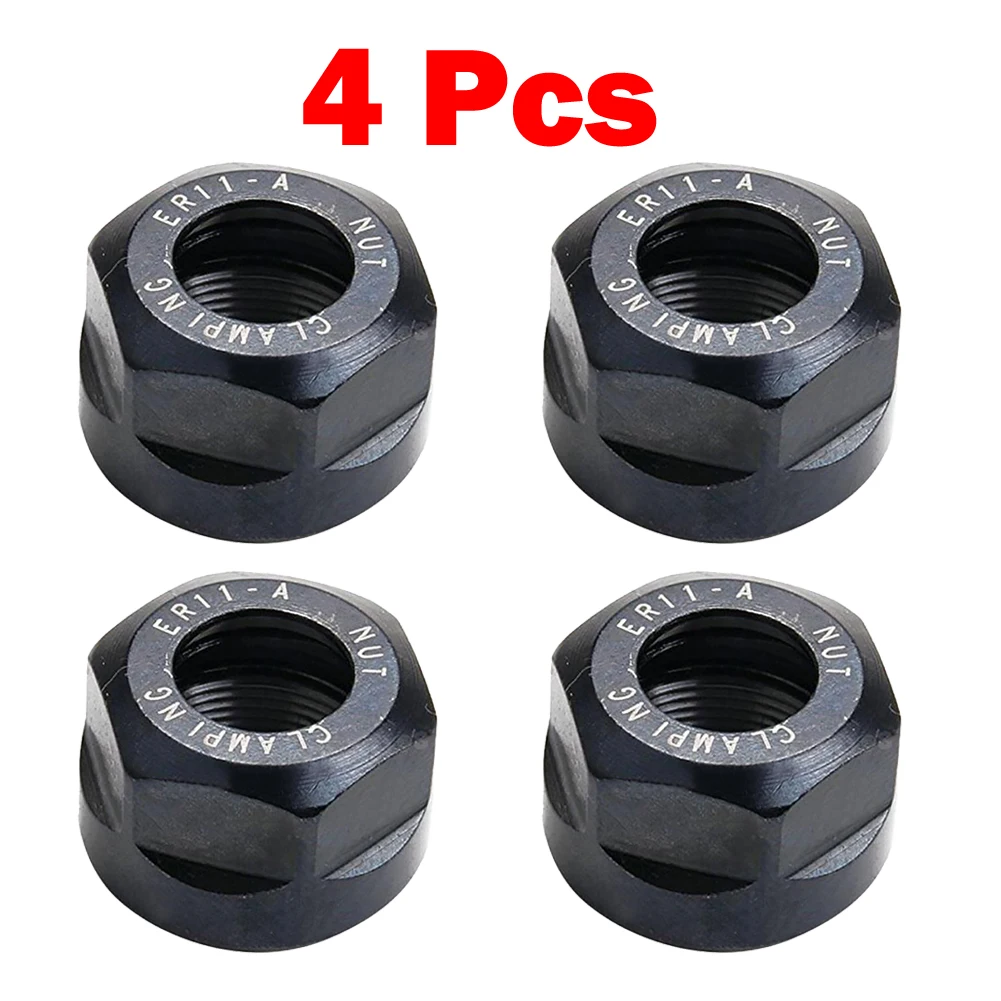 

4pcs ER11 A Type Collet Clamping Nut Chuck Nut For ER Collet Milling CNC Chuck Holder CNC Lathe Milling Cutter Router Bit Holder