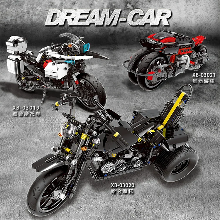 

Authorized XingBao Blocks Creative Techn Vehicle Series Motorcycle Education Bricks Moto Toys for Children Boy Gifts Man 03020