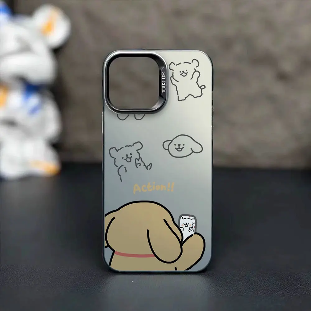 j kolorowa srebrna zabawna para psa Etui na telefon do Samsung Galaxy S24 Ultra S10 S20 S22 Plus S21 S23 FE Wstrząsoodporna twarda obudowa