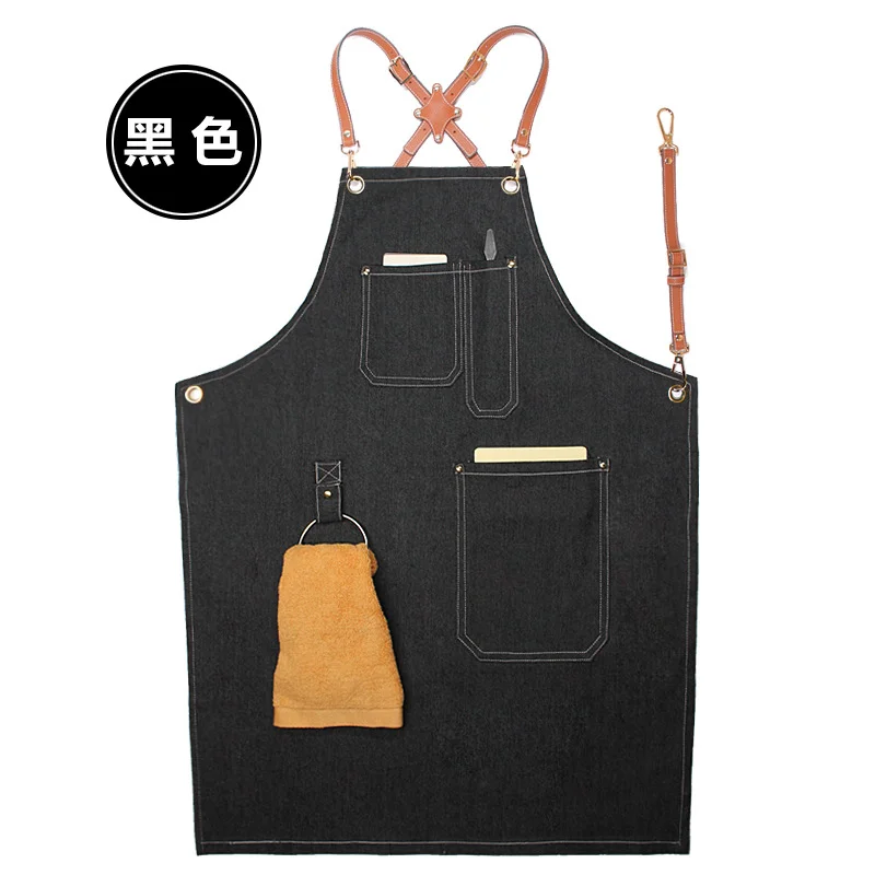 Новинка искусственный джинсовый Рабочий Фартук бариста Парикмахерская рабочая