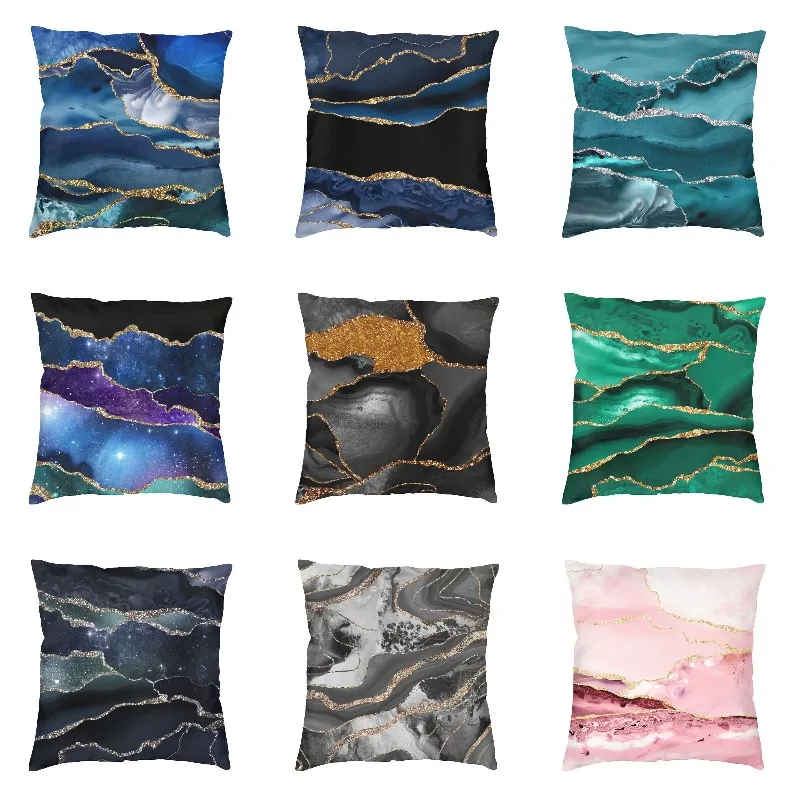 

Роскошный чехол для подушки с геометрическим рисунком под мрамор и Галактику, домашняя декоративная наволочка для дивана, стула, Мягкая Наволочка