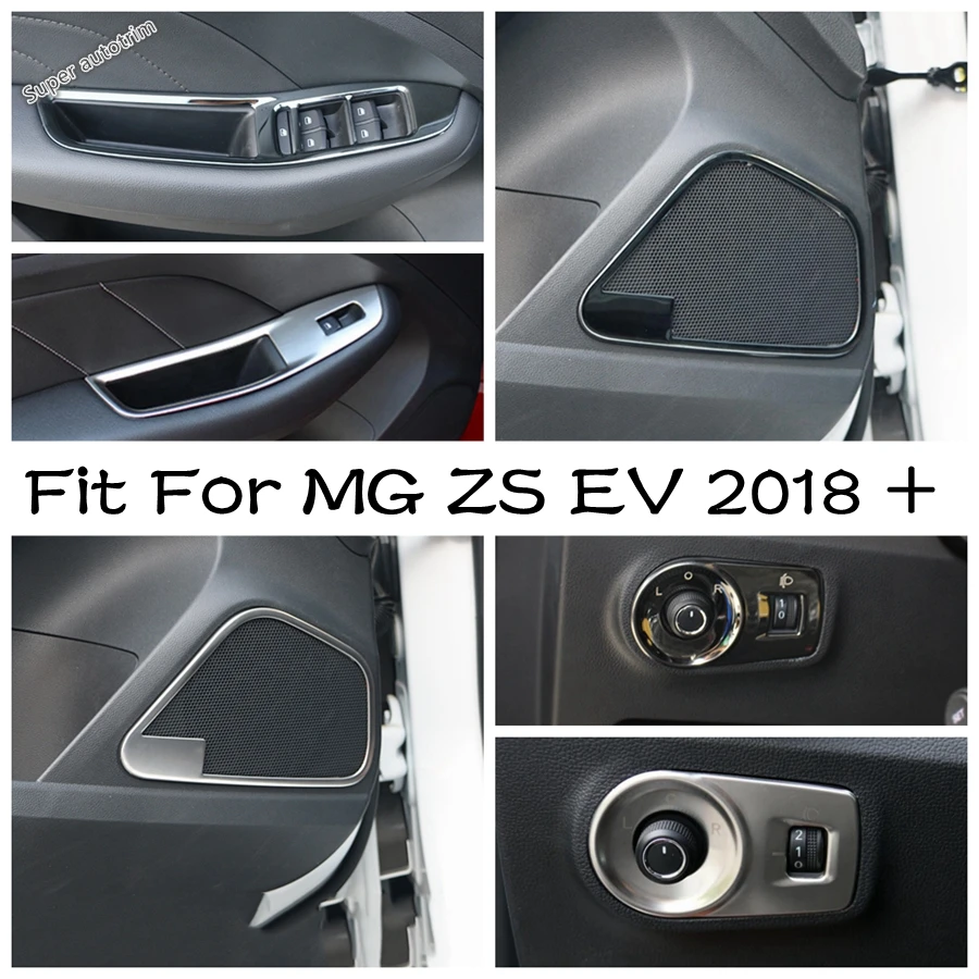 

Дверной стерео динамик/Регулировка зеркала/стеклянный переключатель Крышка отделка нержавеющая сталь интерьерные аксессуары для MG ZS EV 2018 -...
