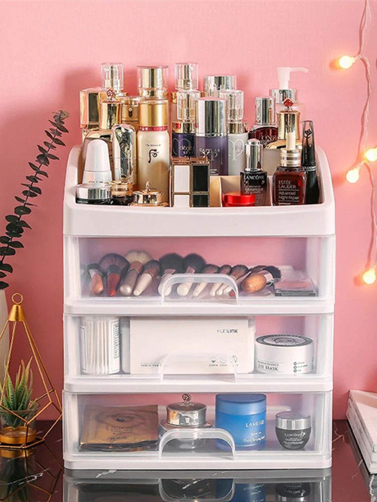 

Make Up Case Jewelry Container Box Makeup Organizer Drawers Cosmetic Storage Box Makeup Holder Brush Lipstick Container