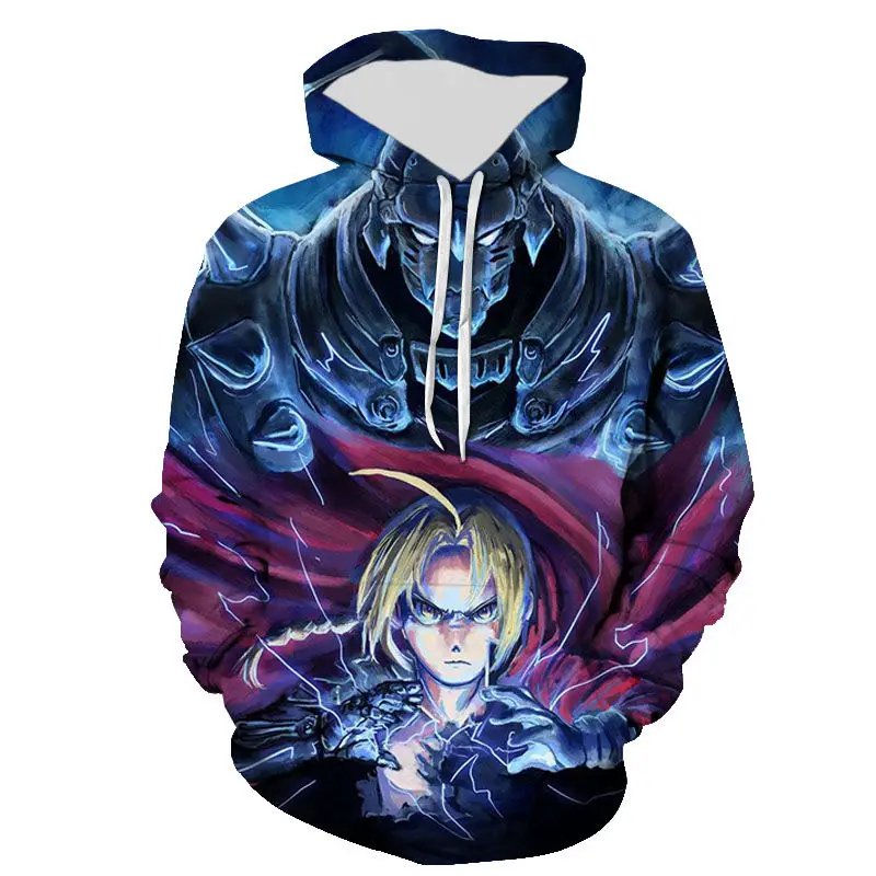 

New casual 3d printed fullmetal alchemist men's women kids streetwear hoodies fashion sleeve boy girl kids sweaters coat