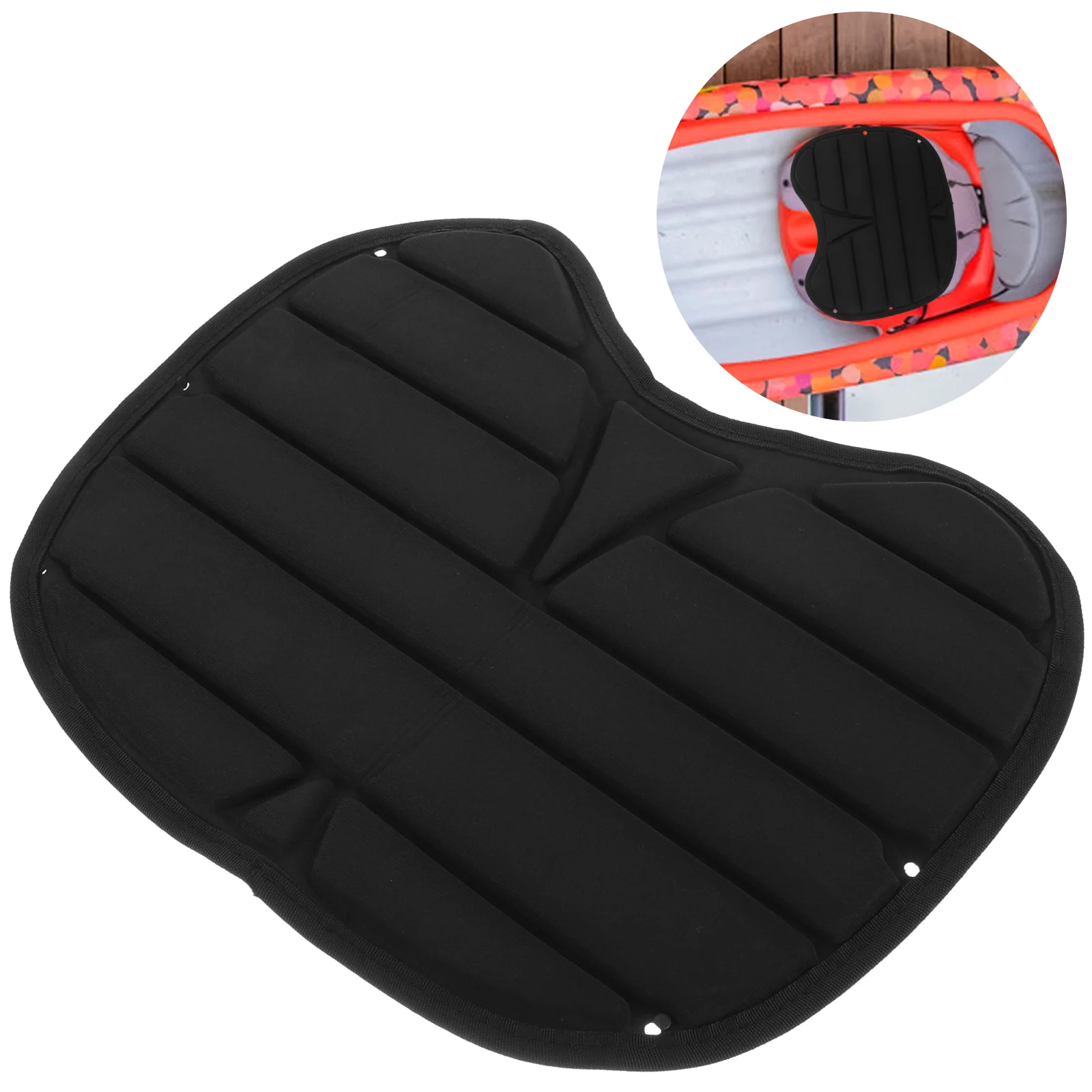 

Comfortable Padded On Kayak Seat Cushion Lightweight Paddling Pad for Kayak Canoe Fishing Boat (Black) Kayaks Accessories