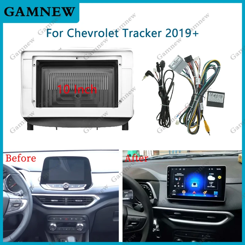 Фото 10-дюймовый для CHEVROLET TRACKER 2019+ Автомобильный CD DVD MP3 Радио Android Стерео жгут Экраны Навигация Приборная панель Кабельная рамка Canbus №1