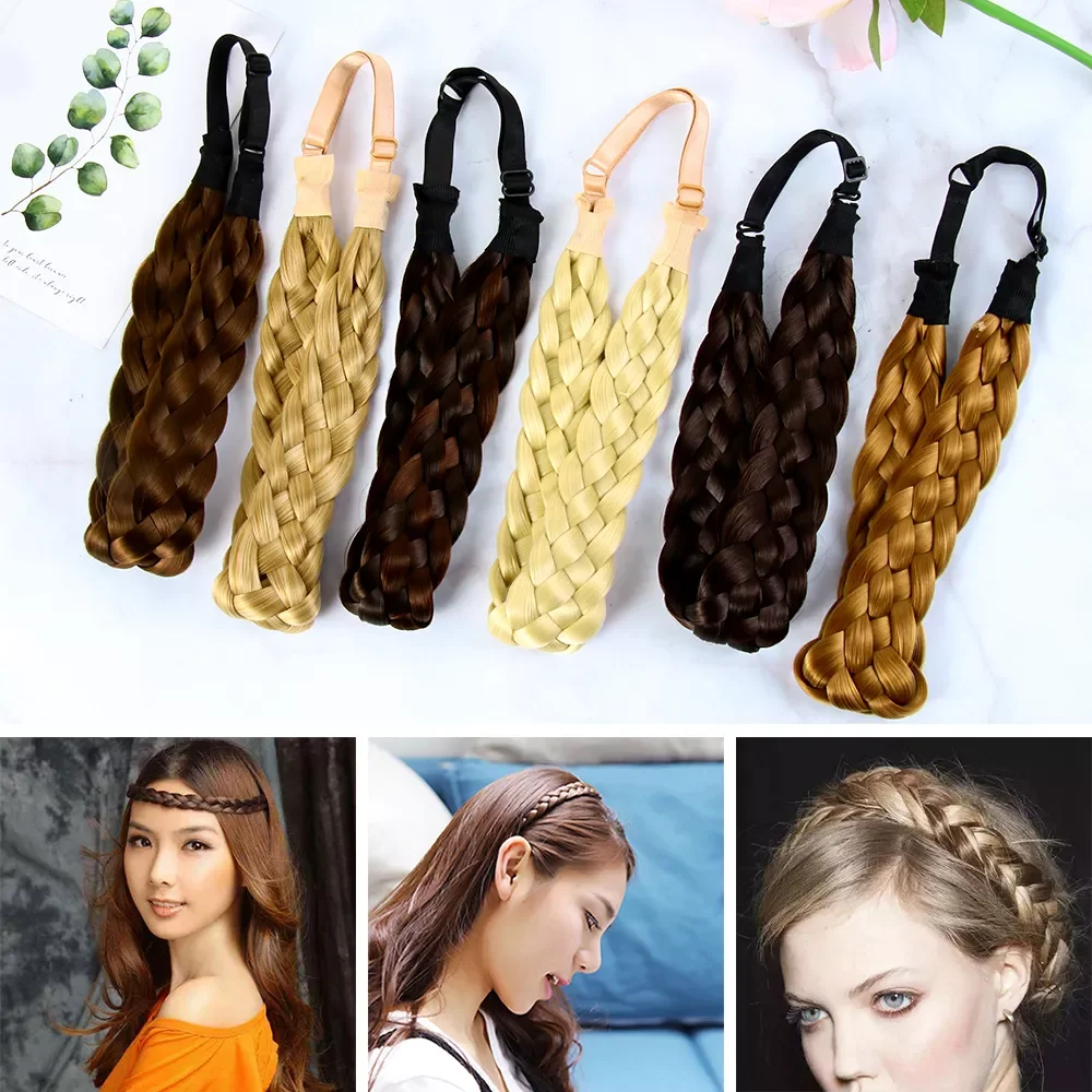 

13 Styles Bohemian Braided Hair Band Synthetic Elastic Braided Hair Band Twist Headband Headwear Princess Styling Accessorie