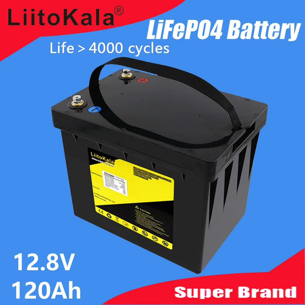 

2022LiitoKala 12V 120AH LiFePO4 Battery 12.8V 4s lithium battery 4000 Cycles For CATL Batteries Not 120Ah RV Campers Golf Cart
