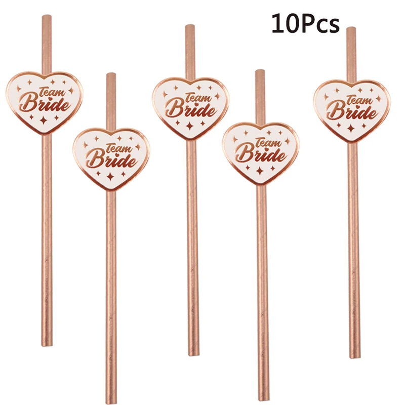 Бумажные соломинки Chicinlife розовое золото 10 шт.