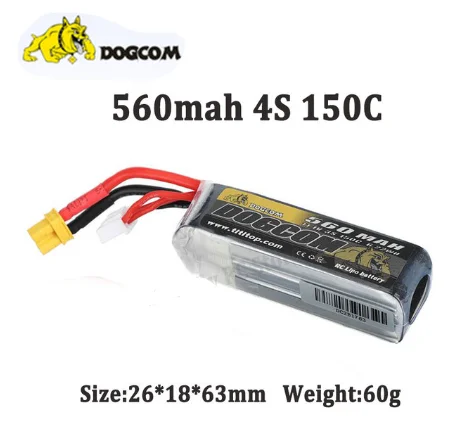 DogCom 4S 14.8V 560mAh 150C Lipo XT30