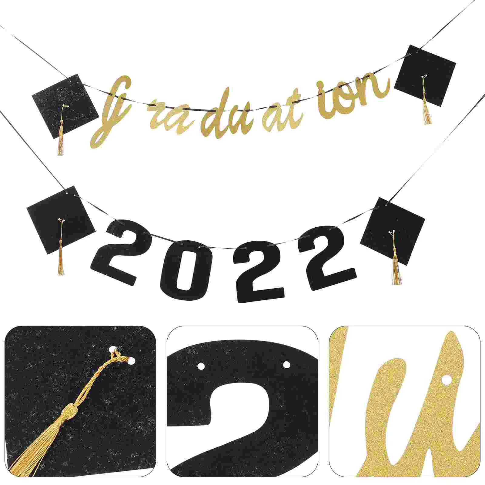 

2pcs Decorative Photo Background Banners 2022 Graduation Party Hanging Decors