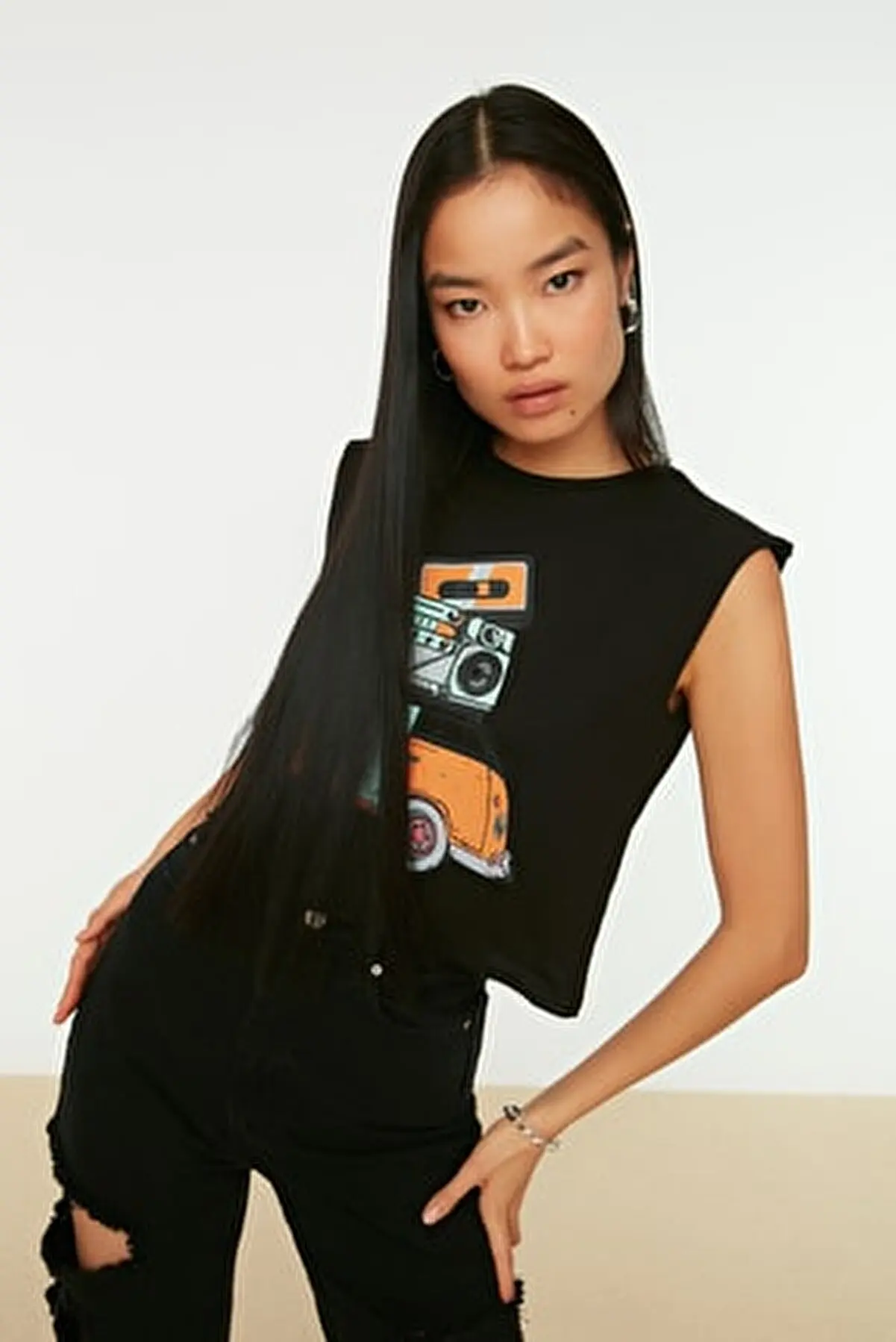 

Черная вязаная футболка с принтом 3621, футболки, блузка, топ, женские топы, футболки, летняя футболка, женские рубашки, летняя футболка