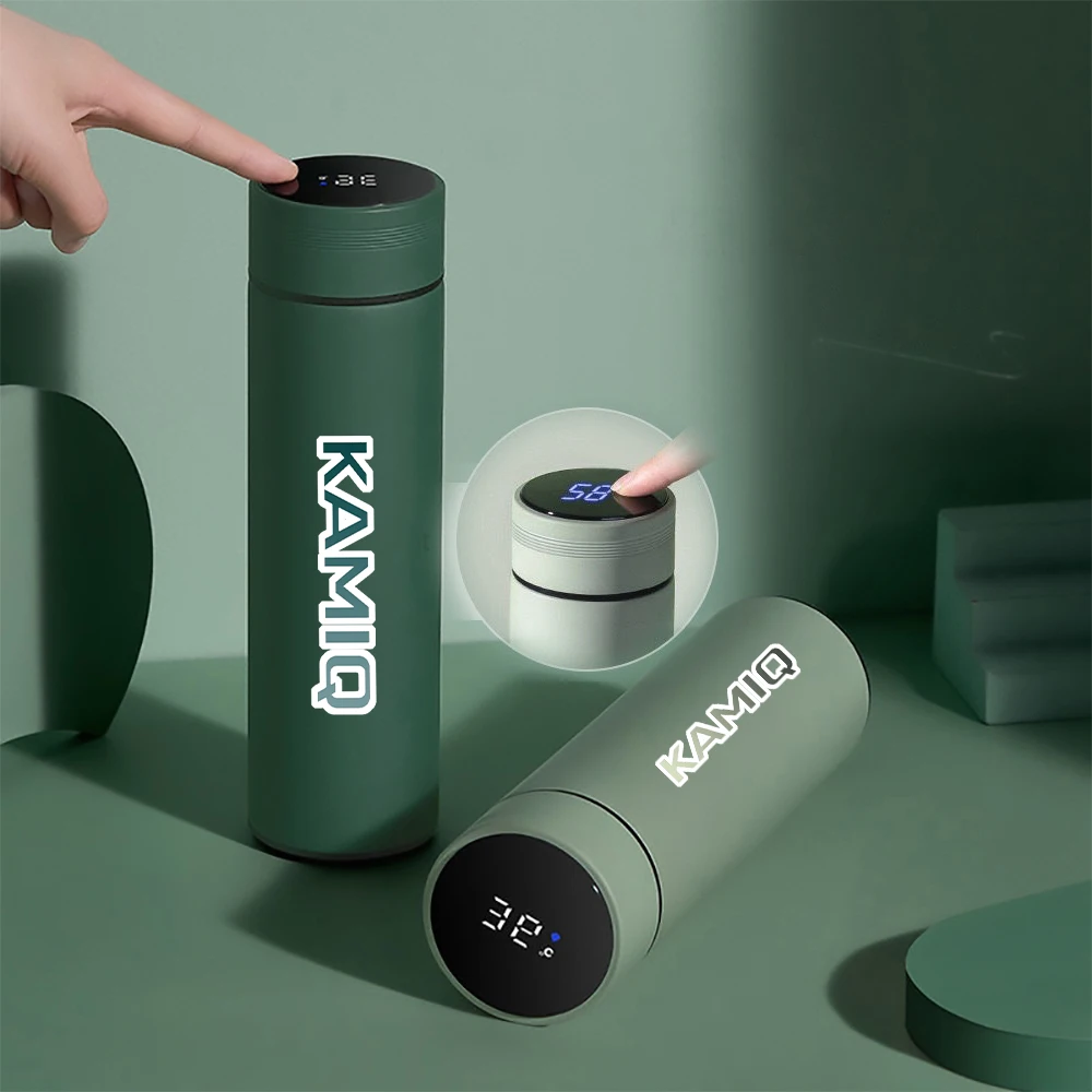 

for Skoda Kamiq Portable 500ml smart thermos cup supports custom LOGO for Skoda Kamiq Car Accessories