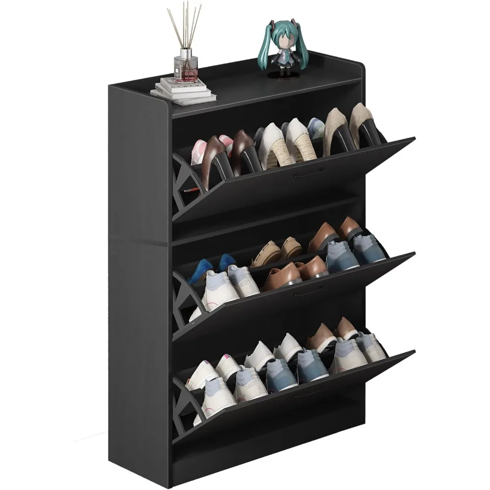 18 пар обувного шкафа с 3 откидными ящиками органайзер для скрытой полки обуви