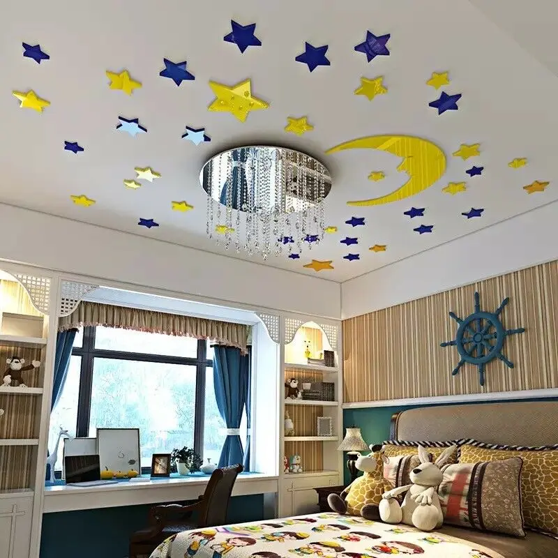 

Star Moon sky Crystal Acrylic 3D Wall Sticker Mural Children kid Room Decoration