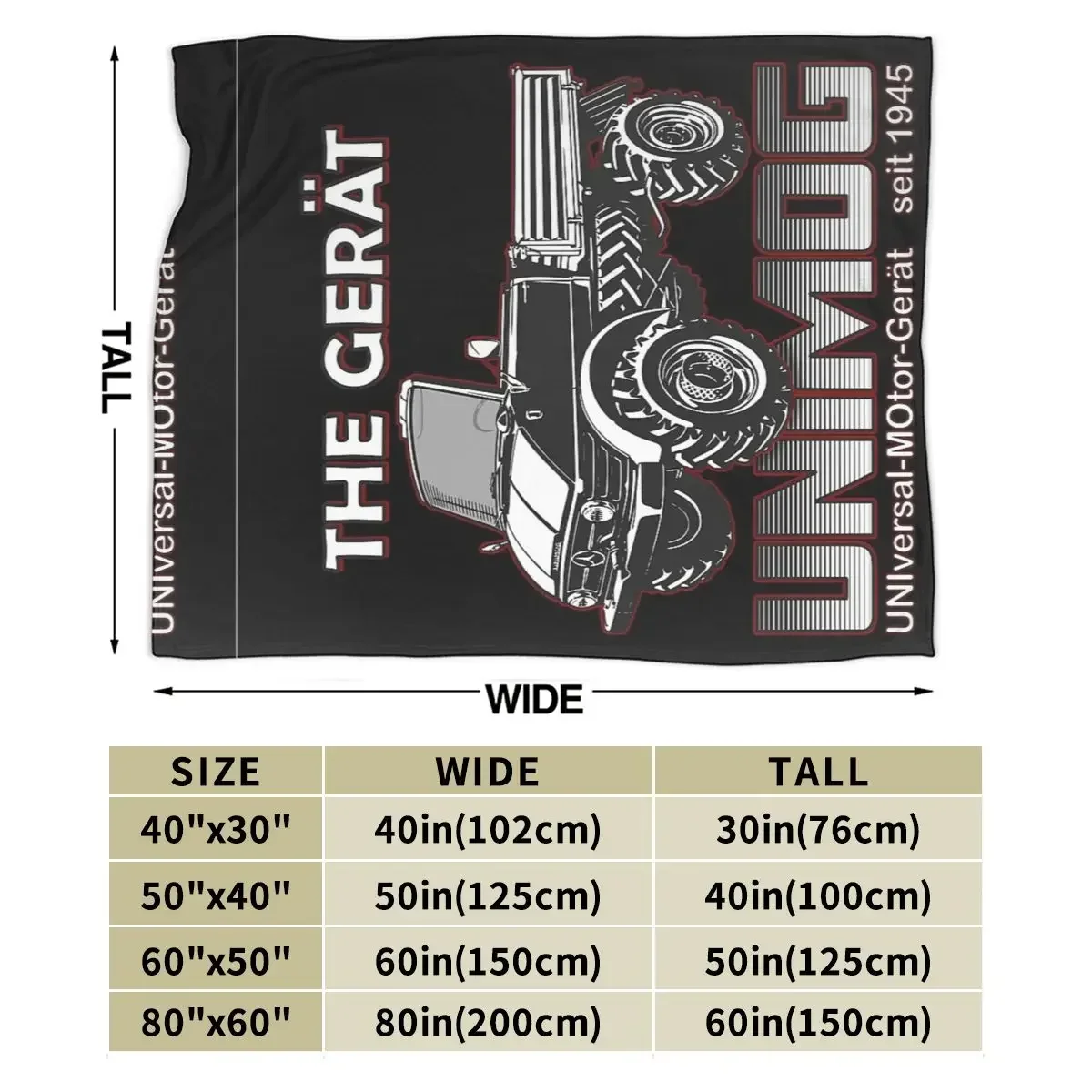 Плед THE GREAT UNIMOG (универсальный двигатель-Gerat) -на черном одеяле постельное белье