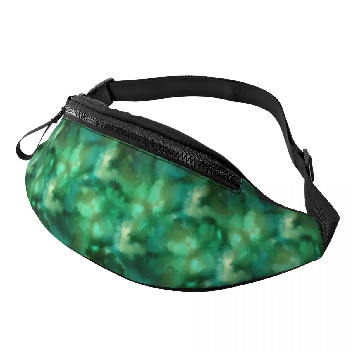 

Green Moss Waist Bag Abstract Print Polyester Picture Waist Pack Female Sports Bag