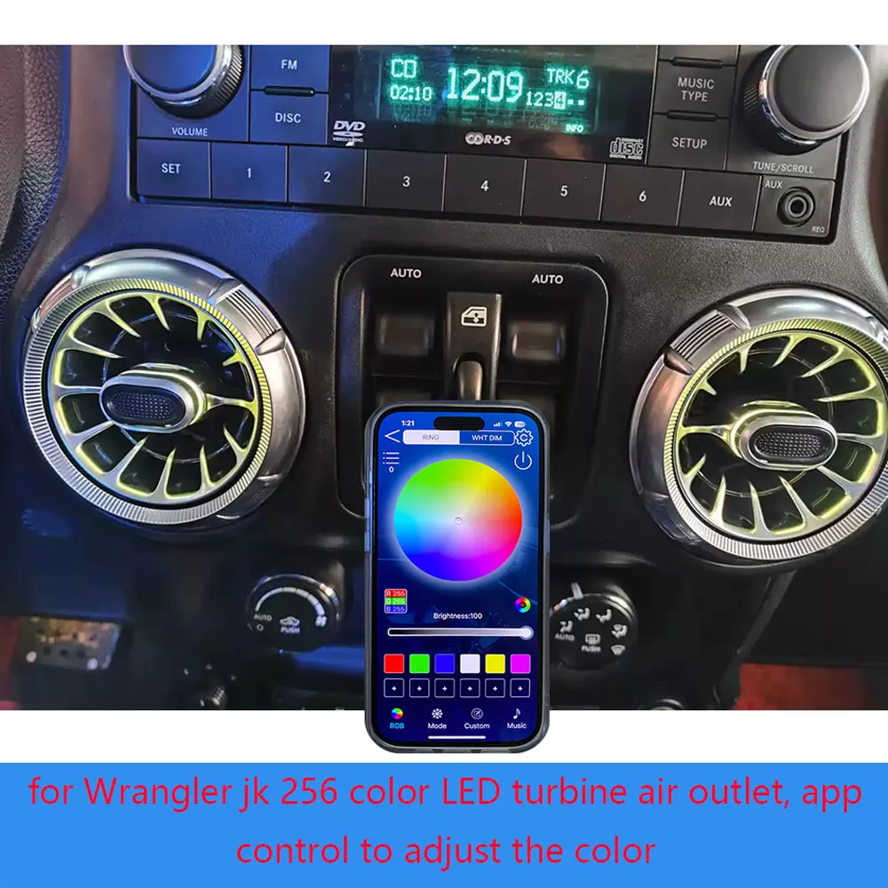 256 цветов Φ передний вход для Wrangler JK 2008-2017 выход воздуха турбины