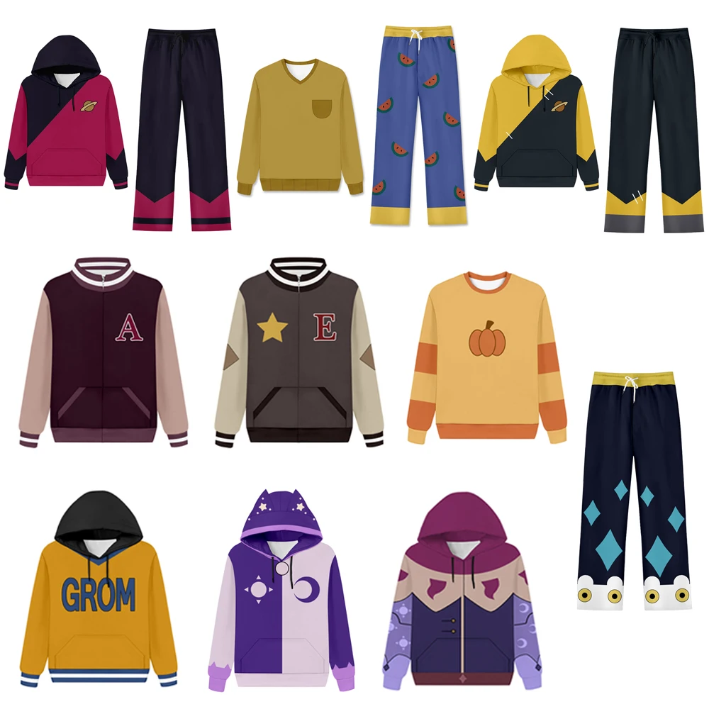 The Owl Cos House Hunter Raine Whispers King Vee Cosplay Hoodie Pants Set Men Women Casual 3D Printed T-Shirt Hoodies Coat
