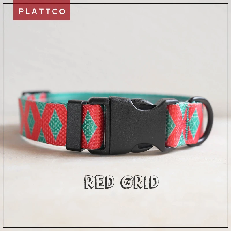 

Ошейник для домашних питомцев PLATTCO с пряжкой, регулируемый ошейник с Красной сеткой для маленьких и средних собак, 5 размеров, PDC319
