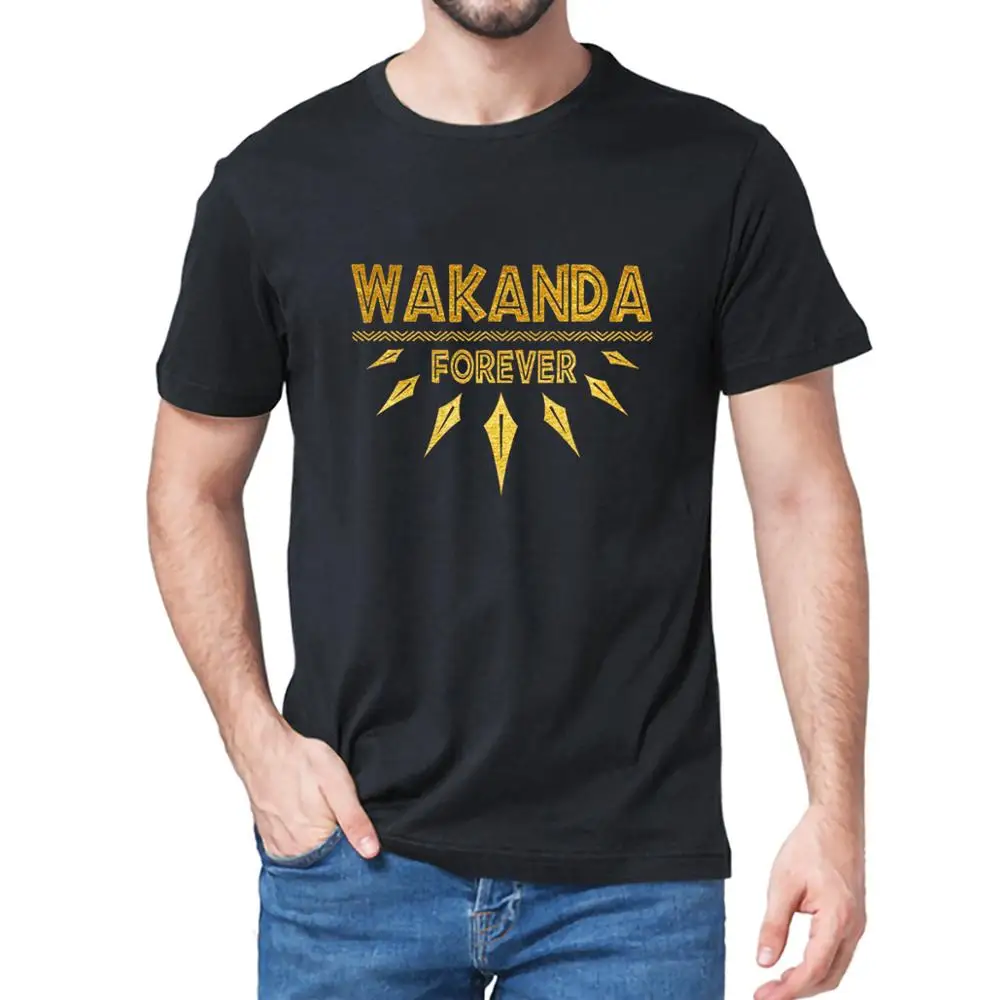 

Black Panther Wakanda Forever T-Shirt Men 100% Cotton Fashion T-Shirt Women Gift