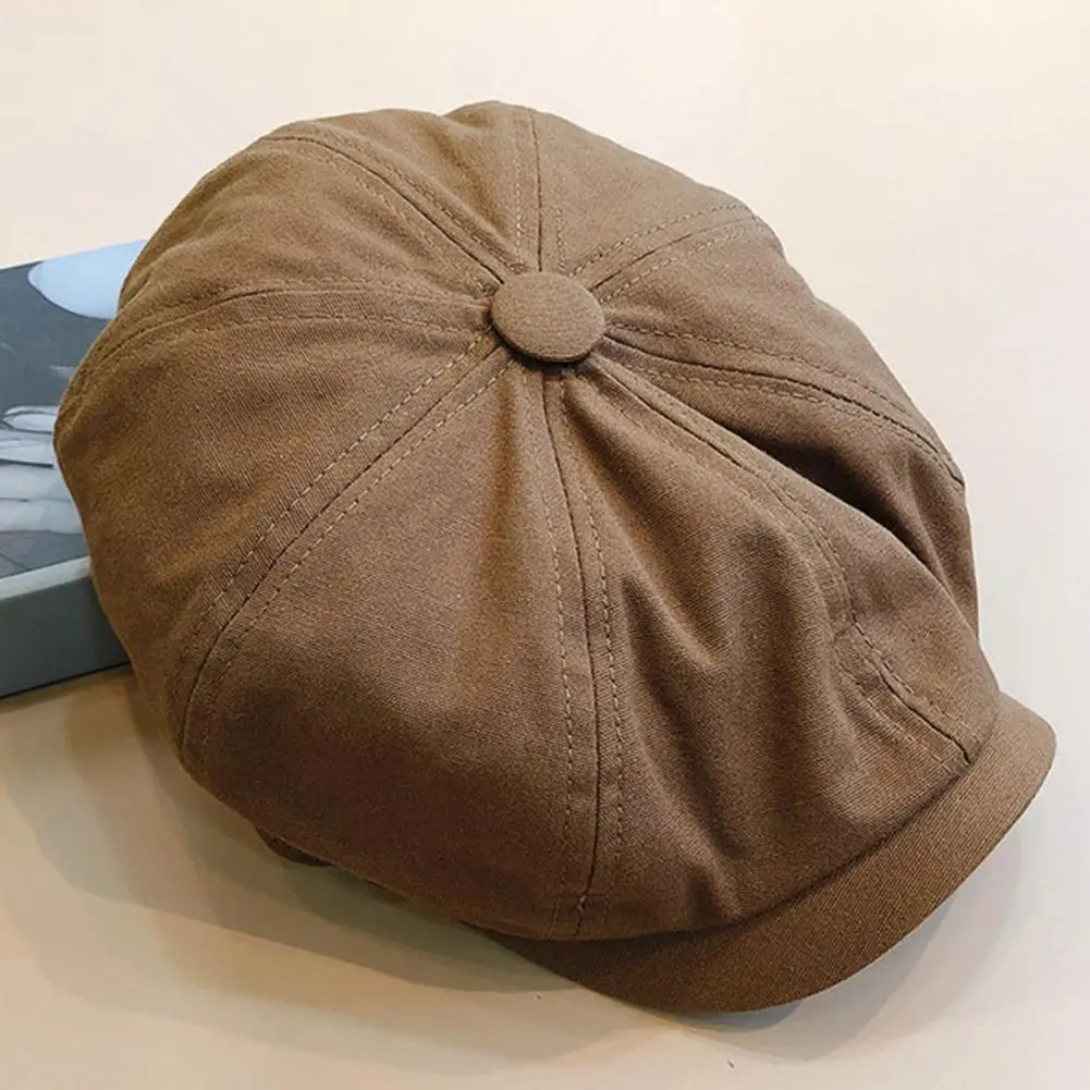 

Solid Color Men Beret Breathable Painter British Newsboy Cap Retro Sunscreen Summer Hat Foldable Octagonal Flat Cap For Work