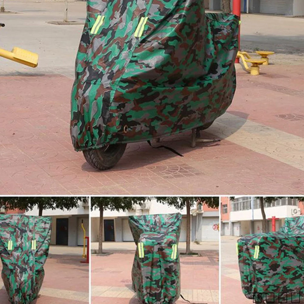 Зеленый камуфляжный универсальный защитный чехол для мотоцикла водостойкий